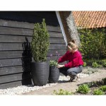 Ghiveci Capi Europe Negru Plastic Rotund