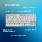 Tastatură Logitech G915 X Alb Franceză AZERTY