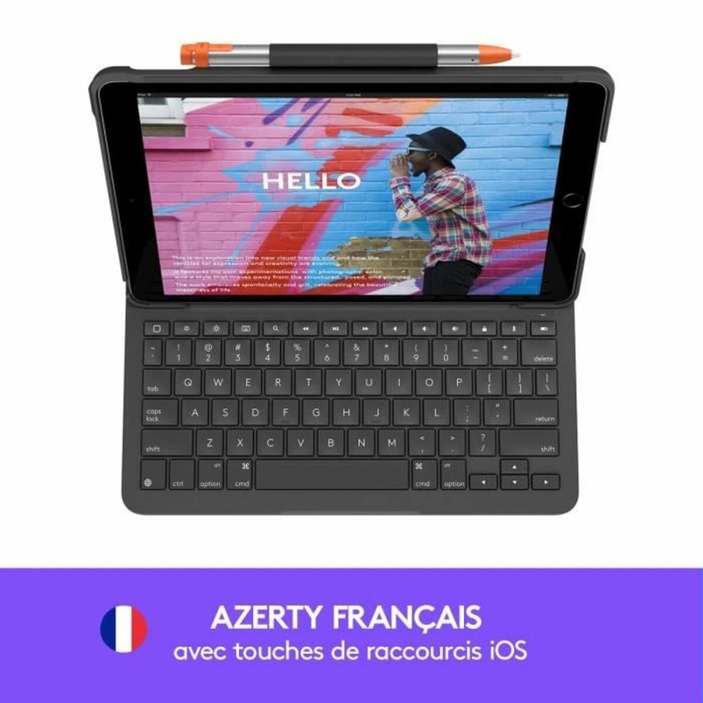 Husă pentru Tabletă Logitech Slim Folio Grafit AZERTY