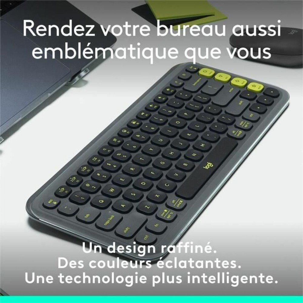 Tastatură Fără Fir Logitech Pop Icon Keys Gri închis AZERTY