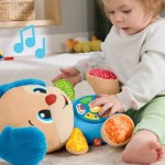 Jucărie de Pluș Fisher-Price Laugh and Learn Puppy Progressive Awakening Musical Plush JFD20 Maro Flauș Muzical Câine
