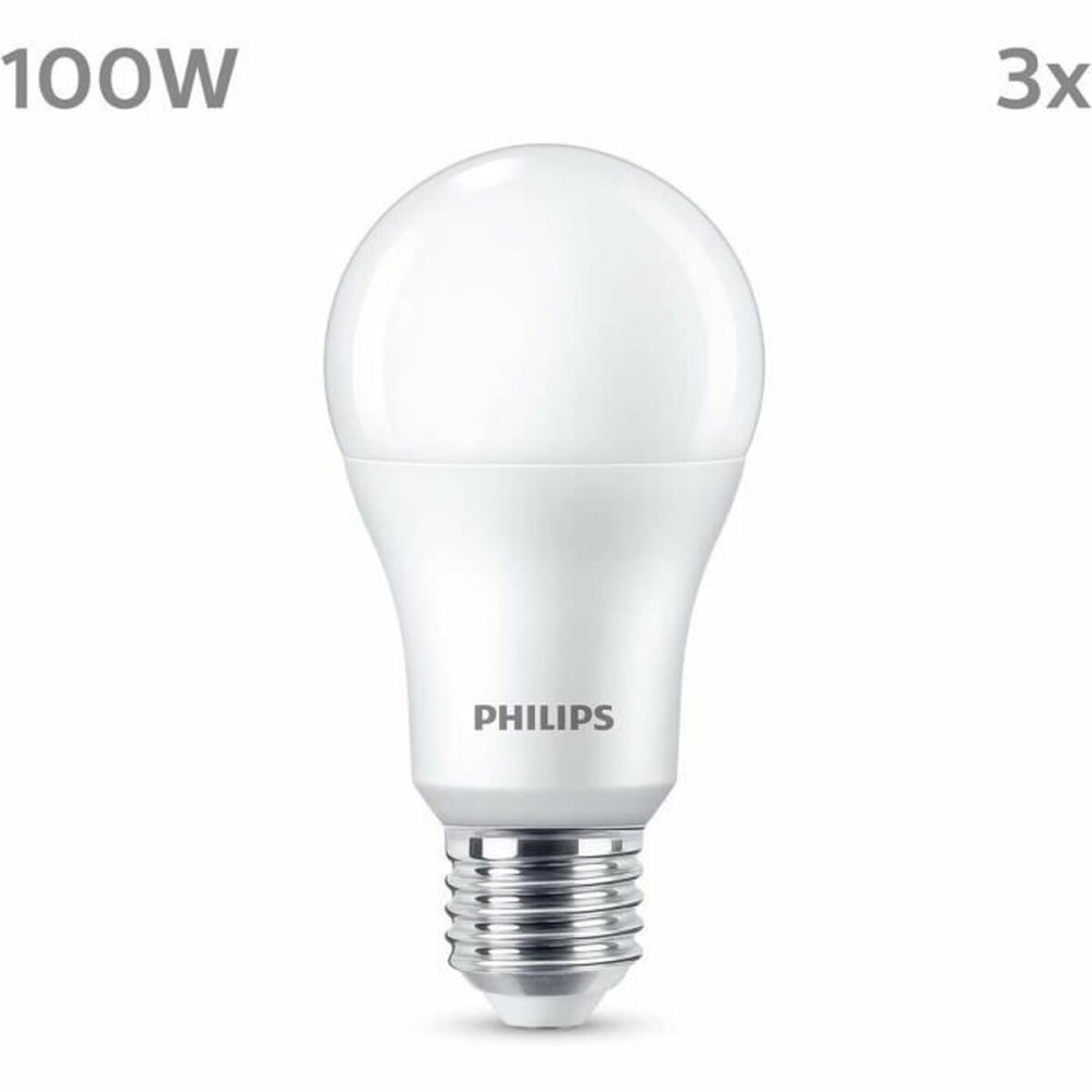 Bec LED Philips A67 Alb E 100 W E27 3 Unități (4000 K)