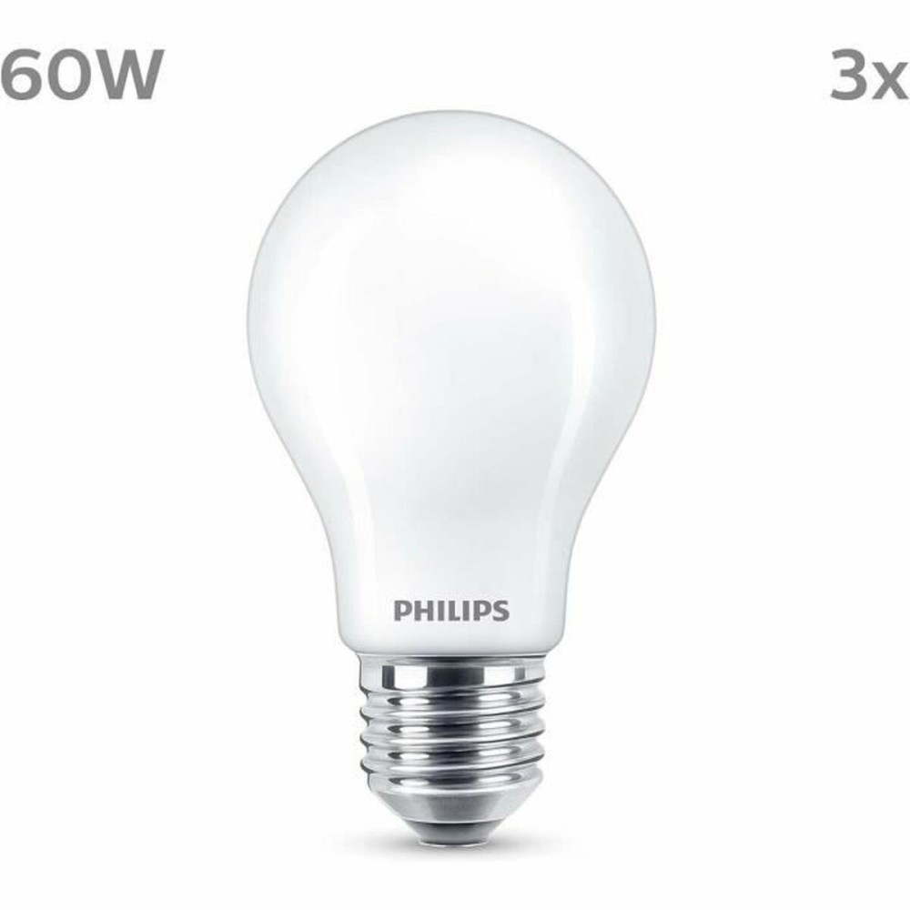 Bec LED Philips A60 E27 Alb cald E 7 W 60 W E27 806 lm 3 Unități (2700 K)
