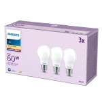 Bec LED Philips A60 E27 Alb cald E 7 W 60 W E27 806 lm 3 Unități (2700 K)