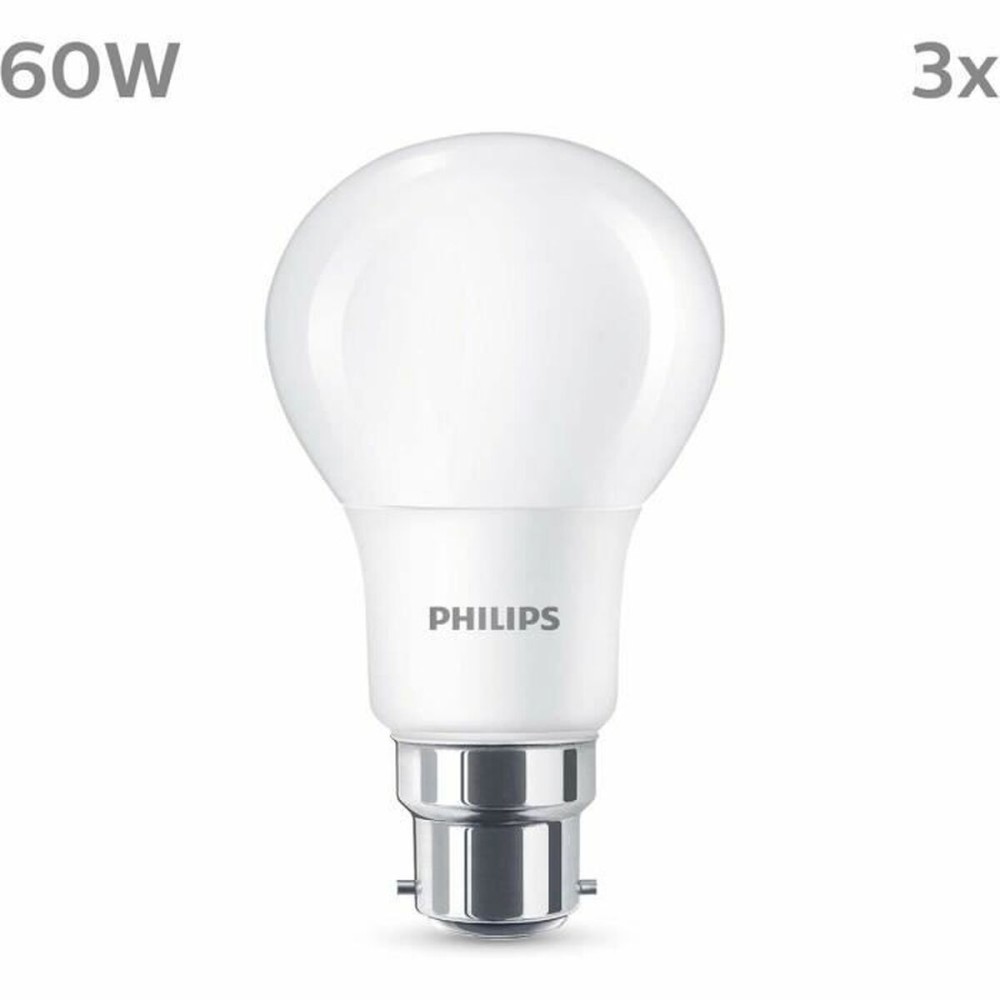 Bec LED Philips 60 W Mat Alb cald F 8 W 60 W B22 3 Unități (2700 K)