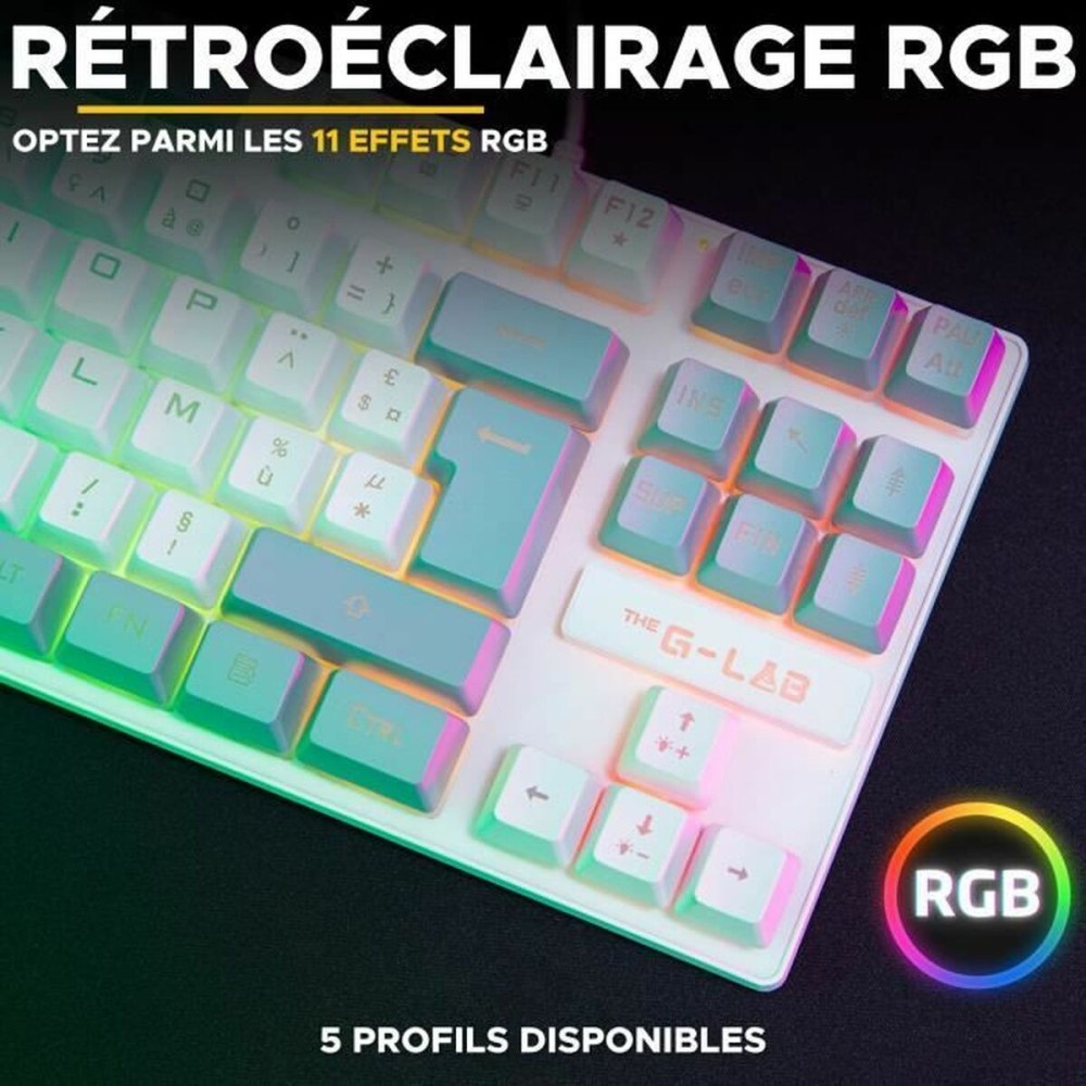 Tastatură The G-Lab KEYZ CAESIUM Gri Azerty Franceză