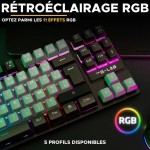 Tastatură The G-Lab KEYZ CAESIUM Negru Gri Azerty Franceză