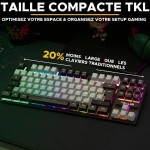 Tastatură The G-Lab KEYZ CAESIUM Negru Gri Azerty Franceză