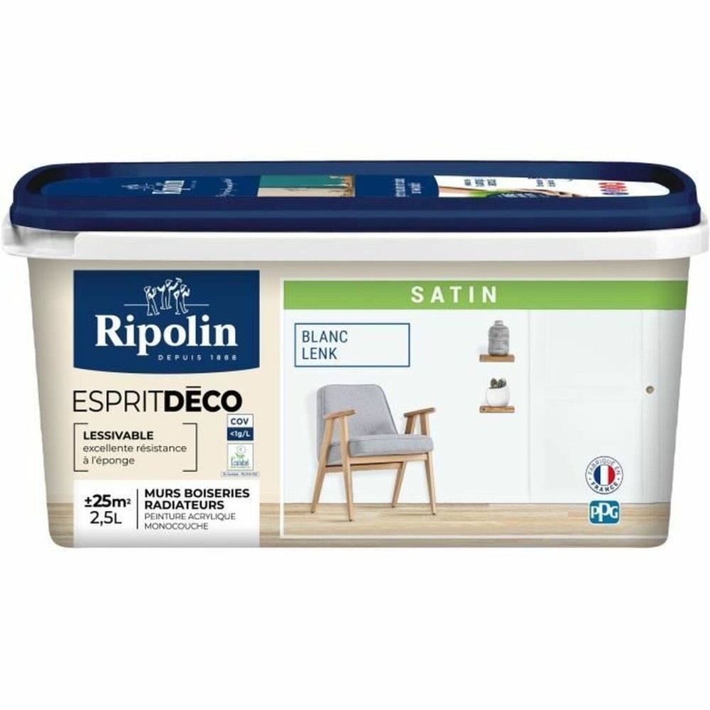 Vopsea de Grund Ripolin Alb Finisaj satinat 2,5 L