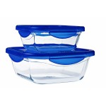 Recipient pentru conservarea alimentelor Pyrex Albastru Transparent 800 ml (2 Unități)