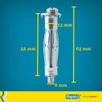Dibluri și șuruburi Rapid 13 x 52 mm M6 x 63 mm Metal Expansiune 10 Unități