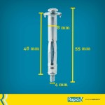 Dibluri și șuruburi Rapid Ø 8 x 46 mm M4 x 55 mm Metal Expansiune 10 Unități