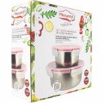 Recipient pentru conservarea alimentelor Menastyl Argintiu Rotund (2 Unități)