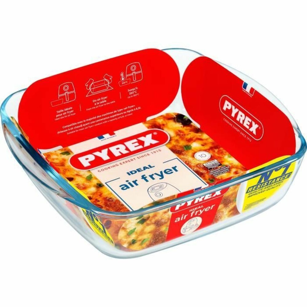Vas pentru Cuptor Pyrex Transparent Sticlă borosilicată Pătrat