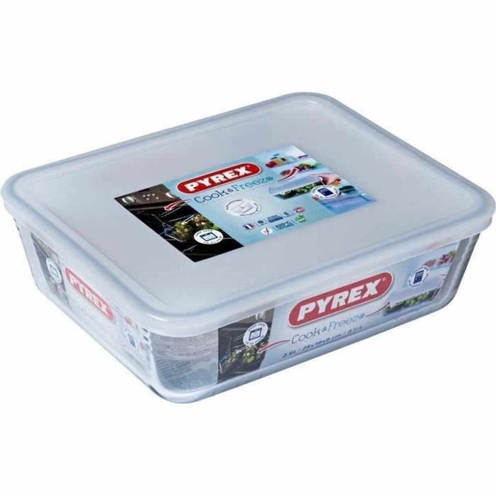 Recipient pentru conservarea alimentelor Pyrex Alb Negru Transparent Clear Dreptunghiular