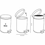 Coș de gunoi pentru hârtie cu pedală TODAY UTILITY Negru 3 L 17 x 25 cm