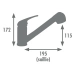 Robinet Monocomandă Edouard Rousseau BAGO Negru