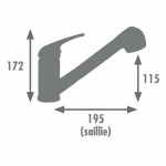 Robinet Monocomandă Edouard Rousseau BAGO Negru