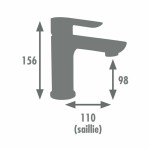 Robinet Monocomandă Edouard Rousseau MILK Grafit