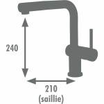 Robinet Monocomandă Edouard Rousseau SQUARE Negru Oțel inoxidabil În formă de C