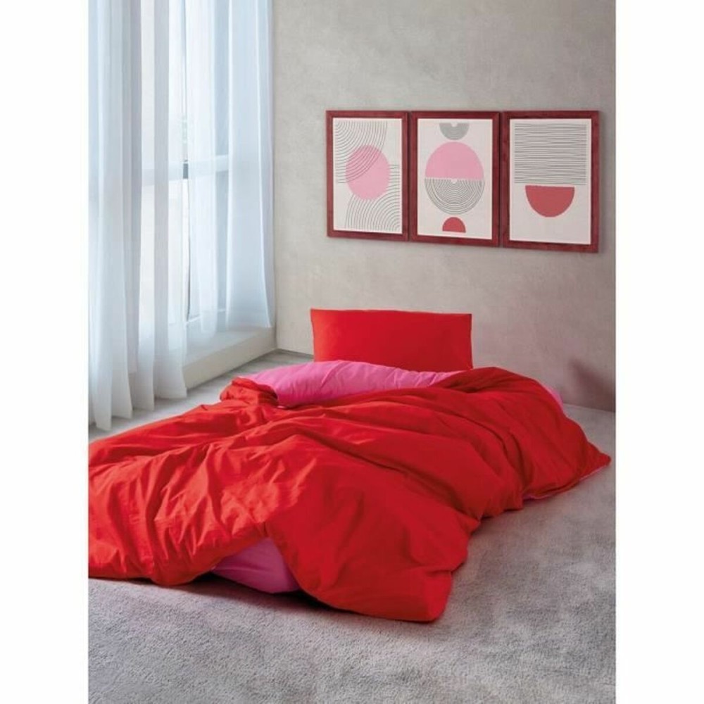 Set husă de pătură Roșu Roz 220 x 240 cm