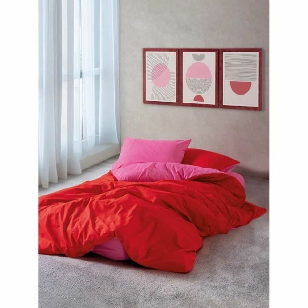 Set husă de pătură Roșu Roz 220 x 240 cm
