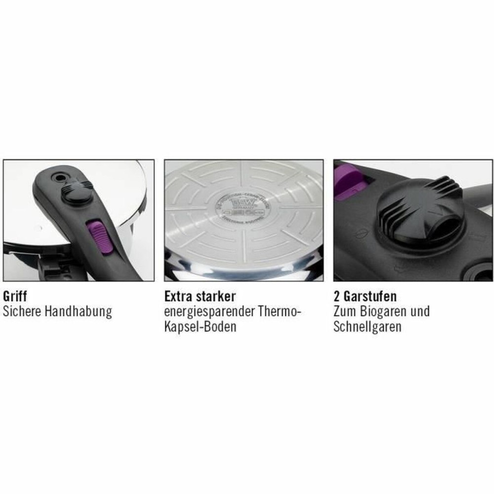 Oală sub Presiune GSW Oțel inoxidabil 4 L Argintiu