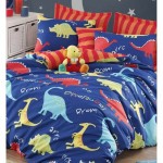 Set husă de pătură Albastru Pat 200 3 Piese