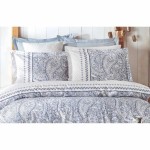 Set husă de pătură Albastru Pat 200 3 Piese