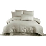 Set husă de pătură Bej Pat 200 3 Piese