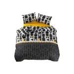 Set husă de pătură Negru Pat 200 3 Piese