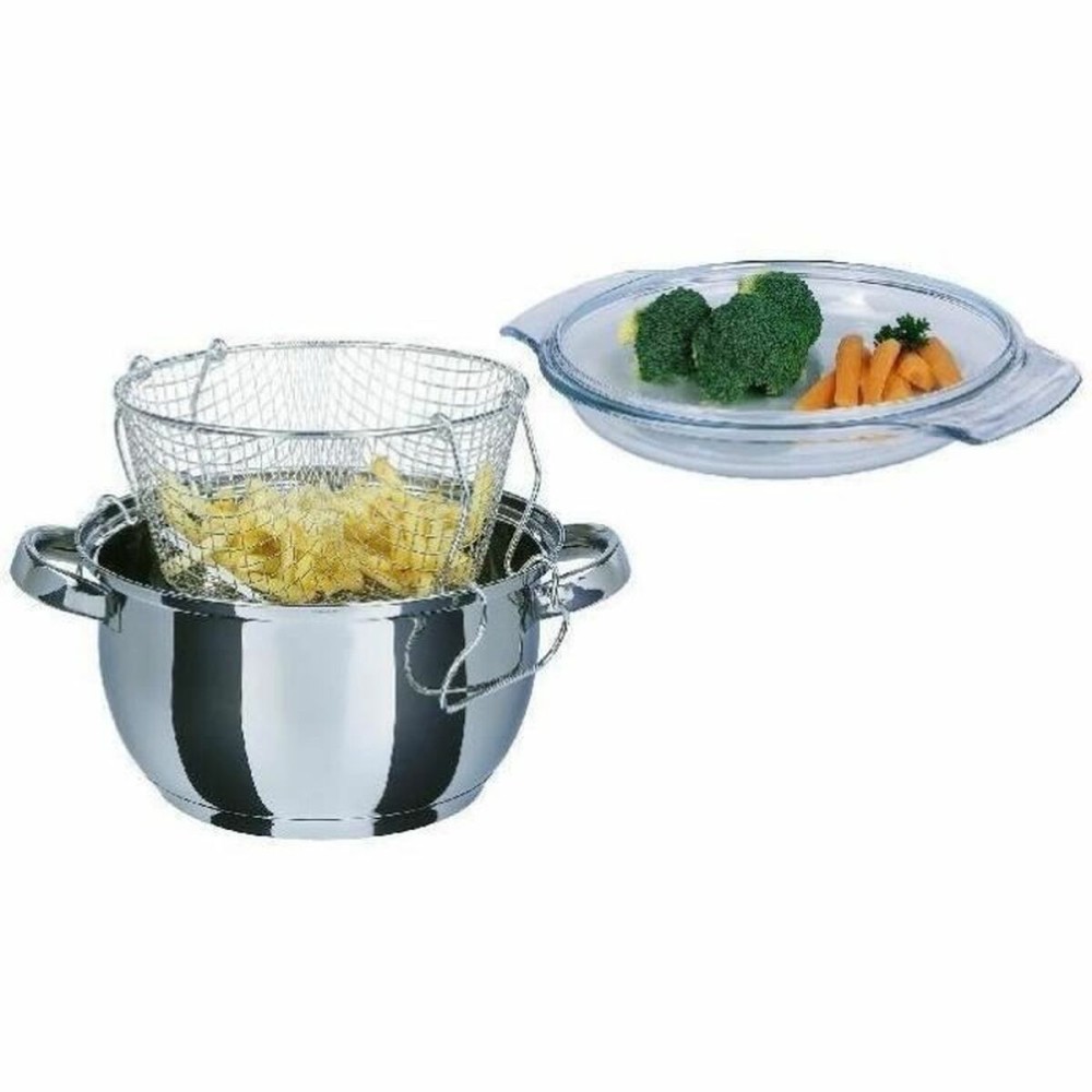 Tigaie cu coș pentru prăjit GSW Oțel inoxidabil Ø 22 cm Argintiu