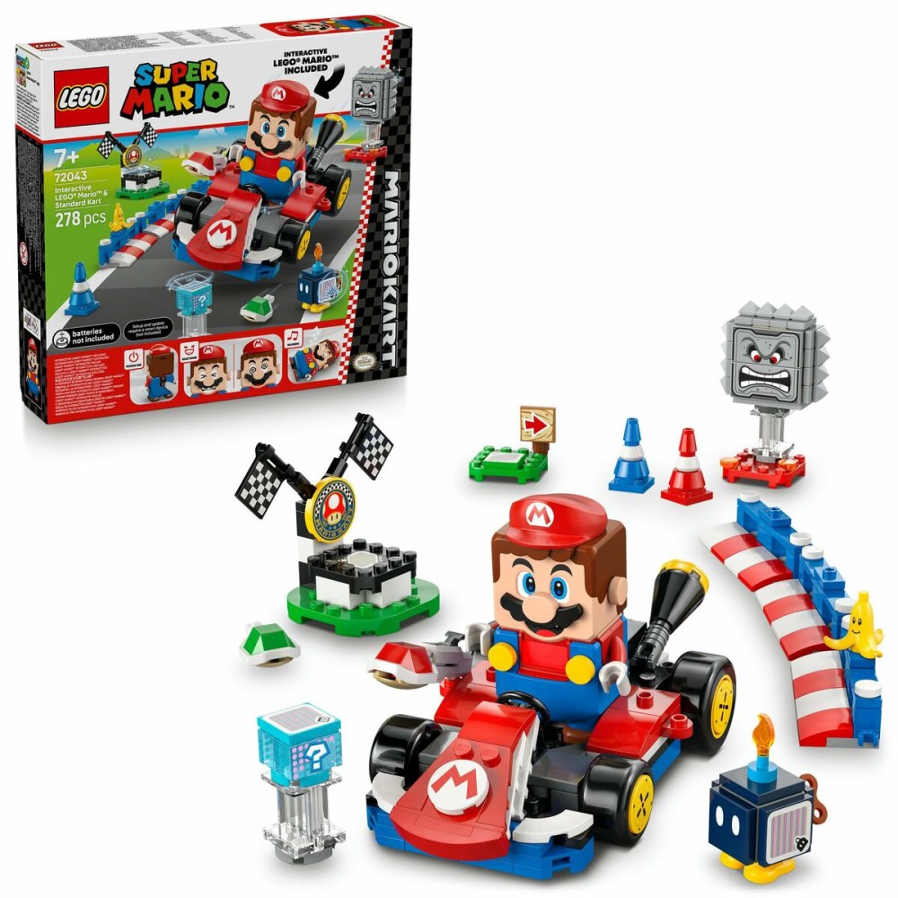 Set de Construcție Lego 72043 Interactive LEGO Mario and Standard Kart 278 Piese