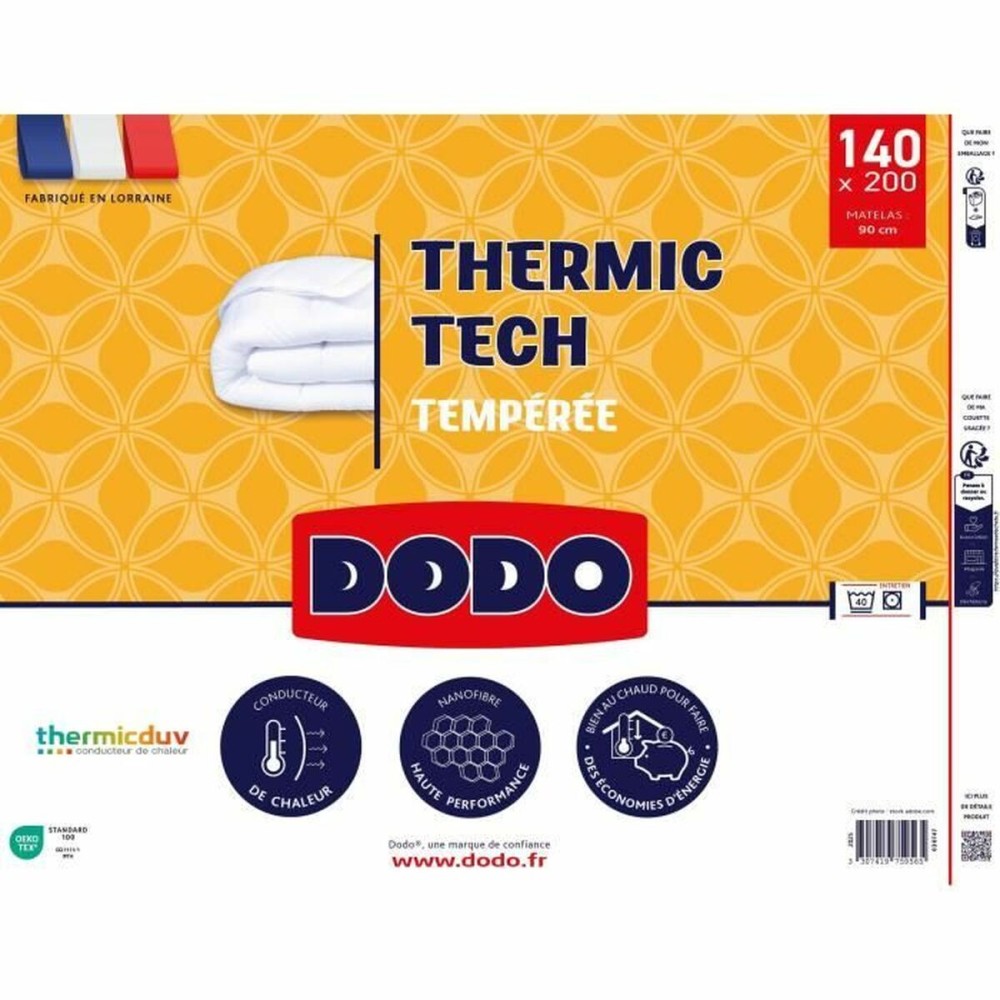 Material de umplutură nordic DODO THERMIC TECH Alb 250 g/m² 140 x 200 cm