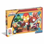 Puzzle Clementoni Maxi - Iron Man and his awesome friends 62 x 42 cm 104 Piese