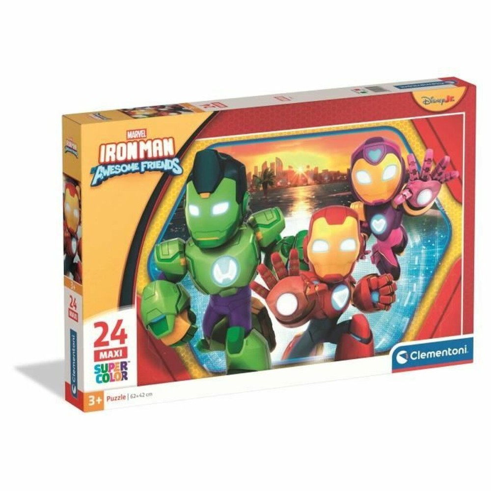 Puzzle Clementoni Maxi - Iron Man and his awesome friends 62 x 42 cm 24 Piese