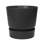 Set de ghivece Elho Negru Plastic Rotund 2 Piese