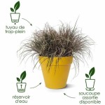 Set de ghivece Elho Gri Plastic Rotund 2 Piese