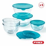 Set de Cutii pentru Prânz Pyrex Transparent Turquoise 5 Piese