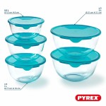 Set de Cutii pentru Prânz Pyrex Transparent Turquoise 5 Piese