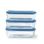 Set de Cutii pentru Prânz Pyrex Albastru Transparent 800 ml 3 Piese