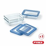 Set de Cutii pentru Prânz Pyrex Albastru Transparent 800 ml 3 Piese