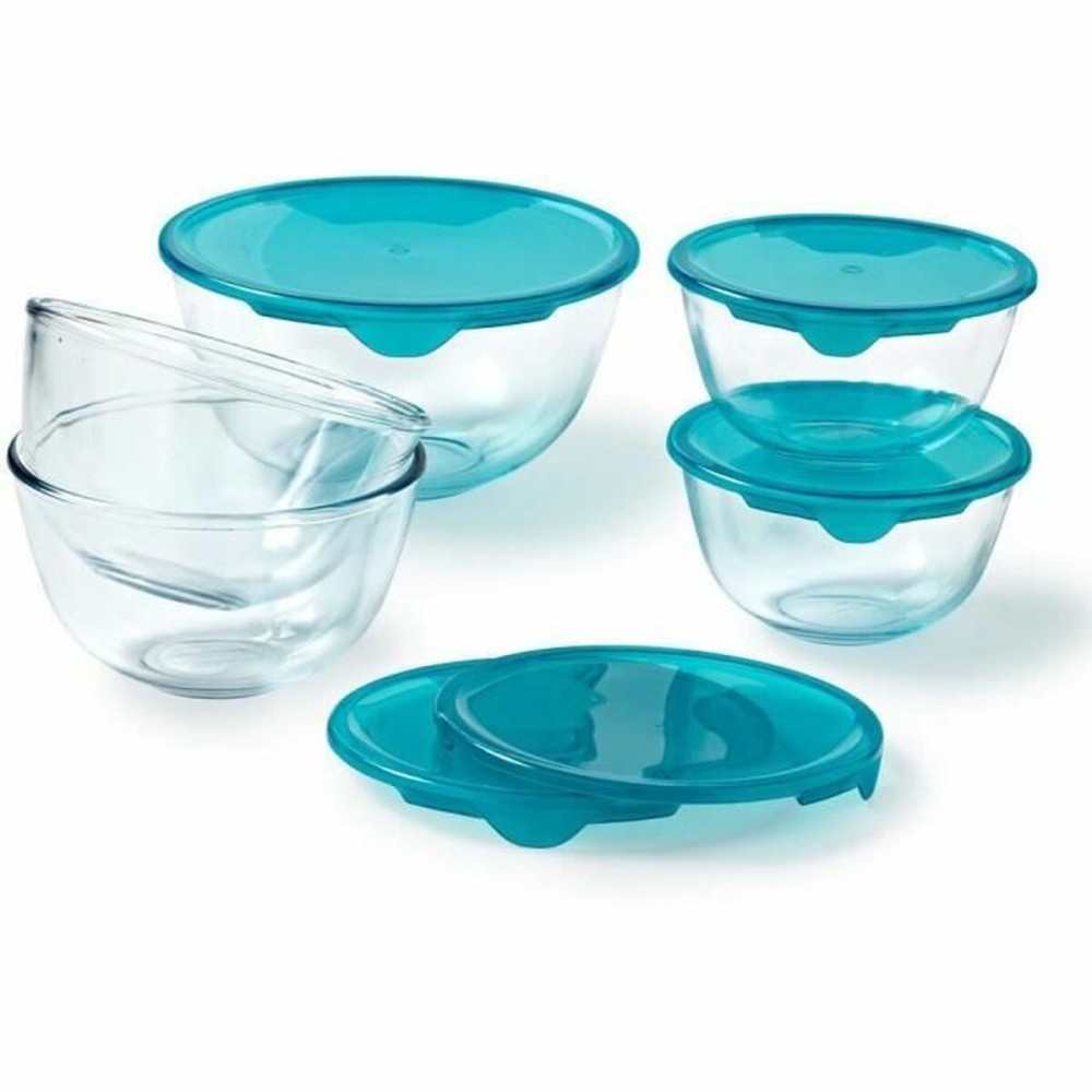 Set de Cutii pentru Prânz Pyrex Transparent Turquoise 5 Piese