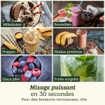 Mixer cu Pahar Cuisinart PBL100E Blast&Go 120 W Alb 500 ml