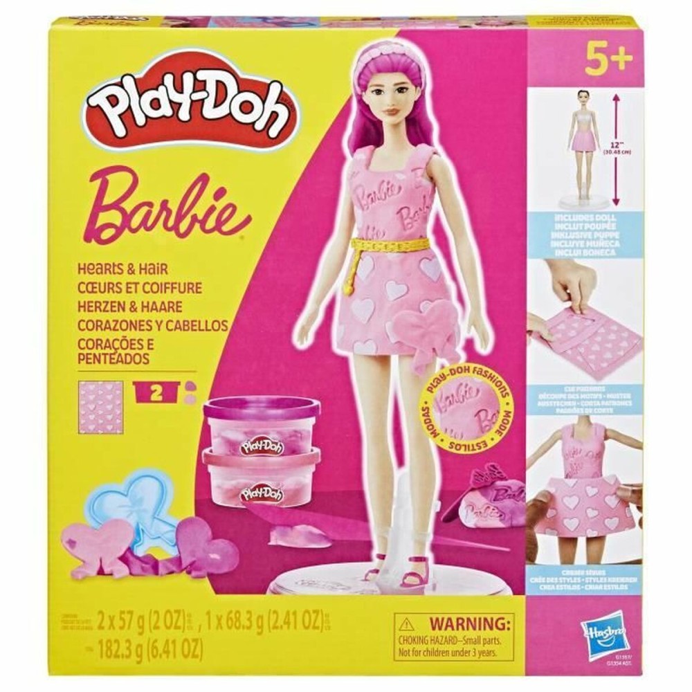 Joc de Plastilină Play-Doh Barbie Hearts & Hair Multicolor
