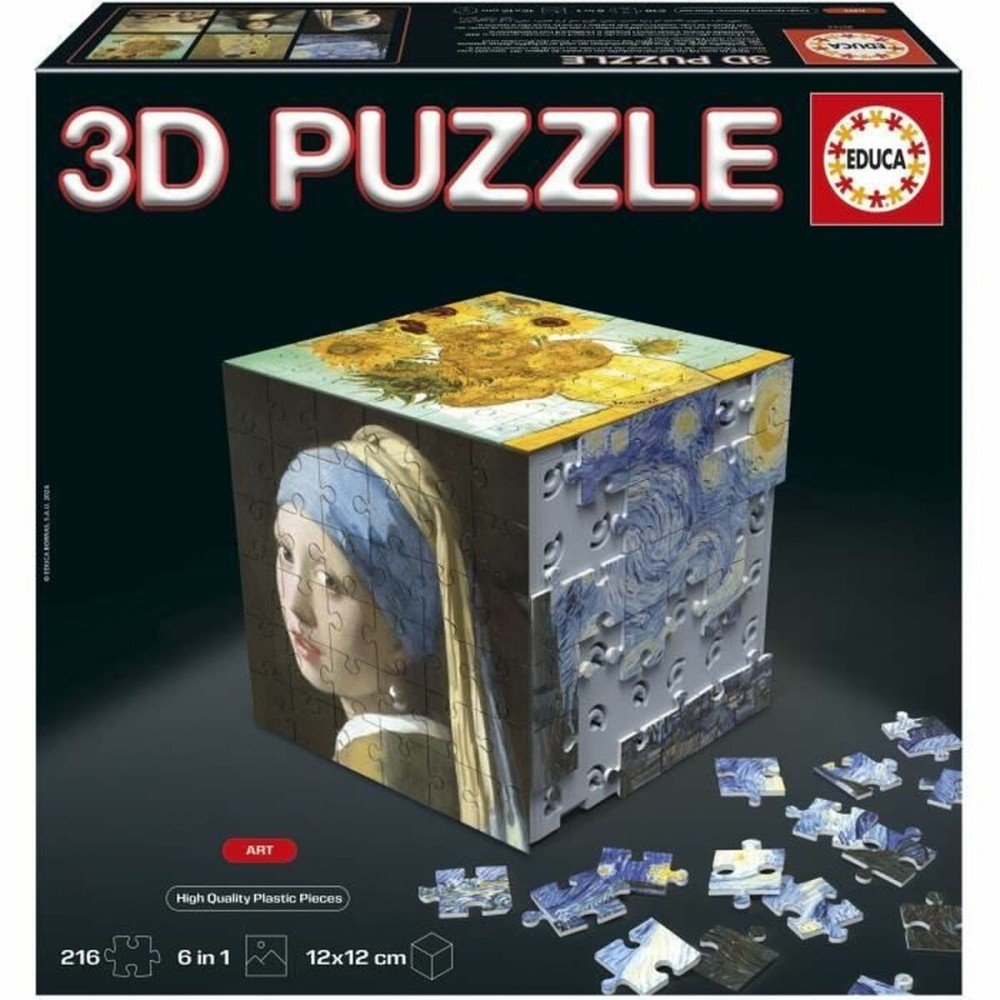 Puzzle Educa Arte en Cubo 36 Piese 216 Piese (6 Unități)