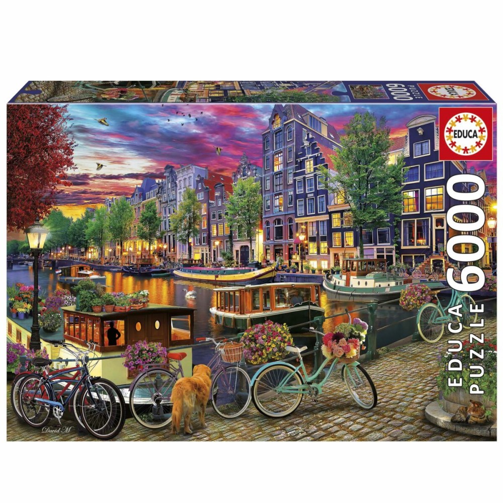 Puzzle Educa Bicicletas en Ámsterdam 6000 Piese