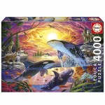 Puzzle Educa Orcas y Lobos 4000 Piese