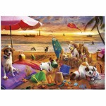 Puzzle Educa Perros jugando en la playa 1000 Piese