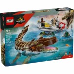 Set de Construcție Lego 76974 Jurassic World : Brick-Built Mosasaurus Boat Mission 858 Piese